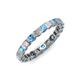 3 - Clarissa 3.00 mm Princess Cut Blue Topaz and Diamond Eternity Band 
