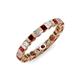 3 - Clarissa 3.00 mm Princess Cut Red Garnet and Diamond Eternity Band 