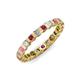 3 - Clarissa 3.00 mm Princess Cut Rhodolite Garnet and Diamond Eternity Band 