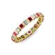 3 - Clarissa 3.00 mm Princess Cut Ruby and Diamond Eternity Band 