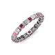 3 - Clarissa 3.00 mm Princess Cut Rhodolite Garnet and Diamond Eternity Band 