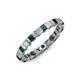 3 - Clarissa 3.00 mm Princess Cut London Blue Topaz and Diamond Eternity Band 
