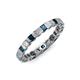 3 - Clarissa 3.00 mm Princess Cut Blue Diamond and Diamond Eternity Band 