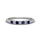 1 - Erica 2.50 mm Princess Cut Blue Sapphire and Diamond 7 Stone Wedding Band 