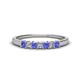 1 - Erica 2.50 mm Princess Cut Tanzanite and Diamond 7 Stone Wedding Band 