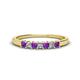 1 - Erica 2.50 mm Princess Cut Amethyst and Diamond 7 Stone Wedding Band 