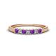 1 - Erica 2.50 mm Princess Cut Amethyst and Diamond 7 Stone Wedding Band 