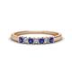 1 - Erica 2.50 mm Princess Cut Iolite and Diamond 7 Stone Wedding Band 