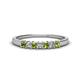 1 - Erica 2.50 mm Princess Cut Peridot and Diamond 7 Stone Wedding Band 