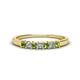 1 - Erica 2.50 mm Princess Cut Peridot and Diamond 7 Stone Wedding Band 