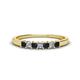 1 - Erica 2.50 mm Princess Cut Black and White Diamond 7 Stone Wedding Band 