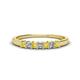 1 - Erica 2.50 mm Princess Cut Yellow Sapphire and Diamond 7 Stone Wedding Band 