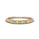 1 - Erica 2.50 mm Princess Cut Yellow Sapphire and Diamond 7 Stone Wedding Band 