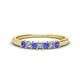 1 - Erica 2.50 mm Princess Cut Tanzanite and Diamond 7 Stone Wedding Band 