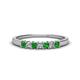 1 - Erica 2.50 mm Princess Cut Green Garnet and Diamond 7 Stone Wedding Band 