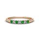 1 - Erica 2.50 mm Princess Cut Green Garnet and Diamond 7 Stone Wedding Band 