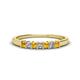 1 - Erica 2.50 mm Princess Cut Citrine and Diamond 7 Stone Wedding Band 