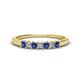 1 - Erica 2.50 mm Princess Cut Iolite and Diamond 7 Stone Wedding Band 
