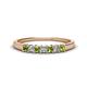 1 - Erica 2.50 mm Princess Cut Peridot and Diamond 7 Stone Wedding Band 
