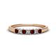 1 - Erica 2.50 mm Princess Cut Red Garnet and Diamond 7 Stone Wedding Band 