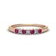 1 - Erica 2.50 mm Princess Cut Rhodolite Garnet and Diamond 7 Stone Wedding Band 