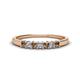 1 - Erica 2.50 mm Princess Cut Smoky Quartz and Diamond 7 Stone Wedding Band 