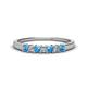 1 - Erica 2.50 mm Princess Cut Blue Topaz and Diamond 7 Stone Wedding Band 