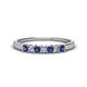 1 - Erica 2.50 mm Princess Cut Iolite and Diamond 7 Stone Wedding Band 