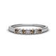 1 - Erica 2.50 mm Princess Cut Smoky Quartz and Diamond 7 Stone Wedding Band 