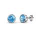 1 - Carys Blue Topaz (4mm) Solitaire Stud Earrings 