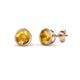 1 - Carys Citrine (4mm) Solitaire Stud Earrings 