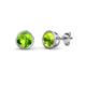 1 - Carys Peridot (4mm) Solitaire Stud Earrings 