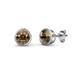 1 - Carys Smoky Quartz (4mm) Solitaire Stud Earrings 