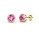 1 - Carys Pink Sapphire (4mm) Solitaire Stud Earrings 