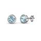 1 - Carys Aquamarine (4mm) Solitaire Stud Earrings 