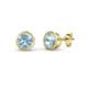 1 - Carys Aquamarine (4mm) Solitaire Stud Earrings 