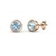 1 - Carys Aquamarine (4mm) Solitaire Stud Earrings 
