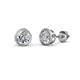 1 - Carys Round Diamond 1/2 ctw (SI1/GH) Bezel Set Solitaire Stud Earrings 