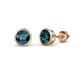 1 - Carys Blue Diamond (4mm) Solitaire Stud Earrings 