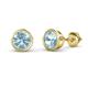 1 - Carys Aquamarine (6.5mm) Solitaire Stud Earrings 