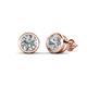 1 - Carys Natural Round Diamond Bezel Set Solitaire Stud Earrings 