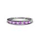 1 - Aqilia 2.00 mm Amethyst and Lab Grown Diamond Wedding Band 