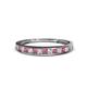 1 - Aqilia 2.00 mm Rhodolite Garnet and Lab Grown Diamond Wedding Band 