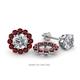 1 - Serena 0.88 ctw (2.00 mm) Round Red Garnet Jackets Earrings 