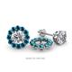1 - Serena 0.72 ctw (2.00 mm) Round Blue Diamond Jackets Earrings 