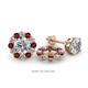 1 - Serena 2.00 mm Round Red Garnet and Diamond Jacket Earrings 