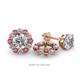 1 - Serena 2.00 mm Round Rhodolite Garnet and Diamond Jacket Earrings 
