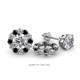 1 - Serena 2.00 mm Round Black and White Diamond Jacket Earrings 