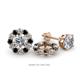 1 - Serena 2.00 mm Round Black and White Diamond Jacket Earrings 