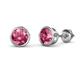 1 - Carys Pink Tourmaline (6.5mm) Solitaire Stud Earrings 